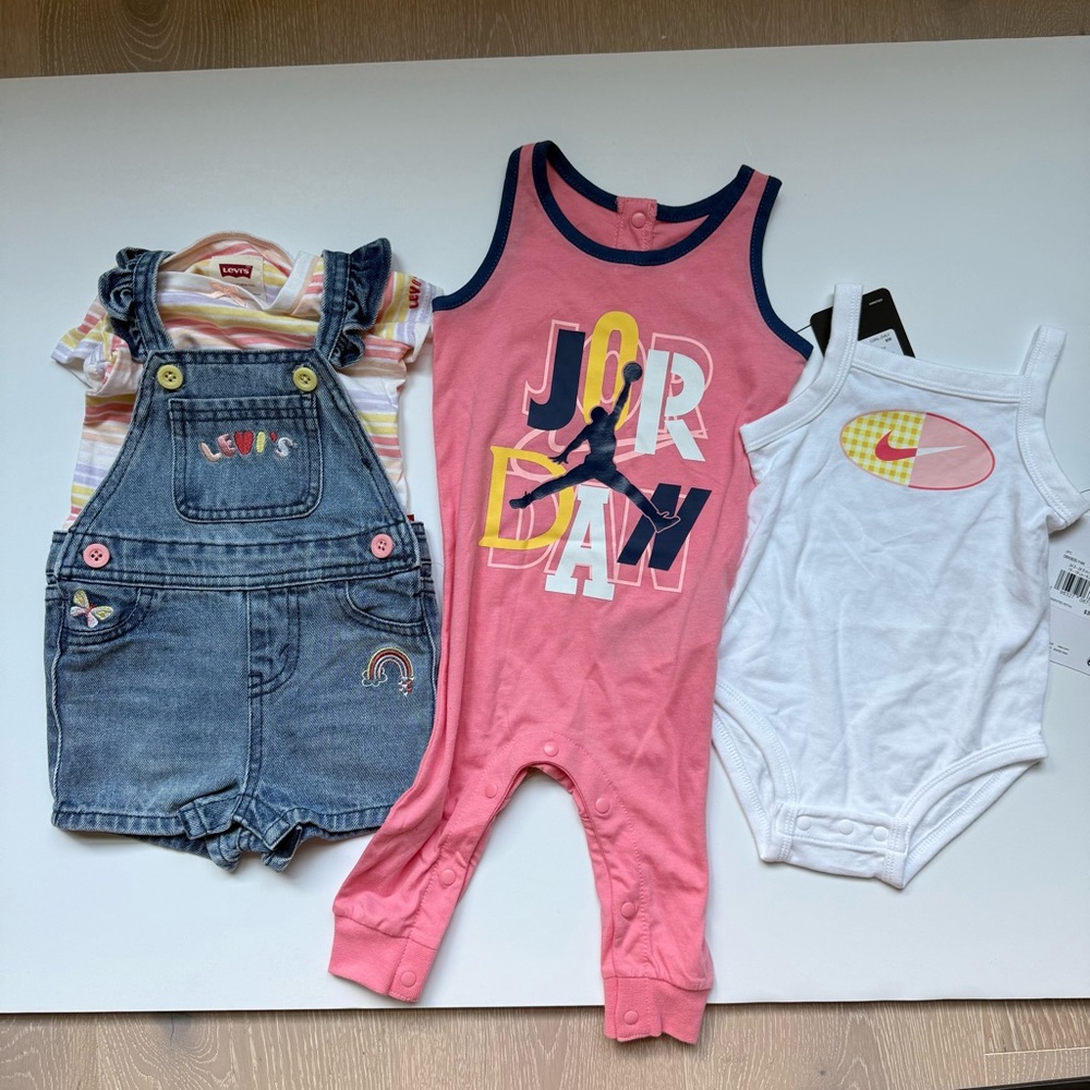 3 item bundle - New Levi’s, Jordan and Nike 6 month outfits